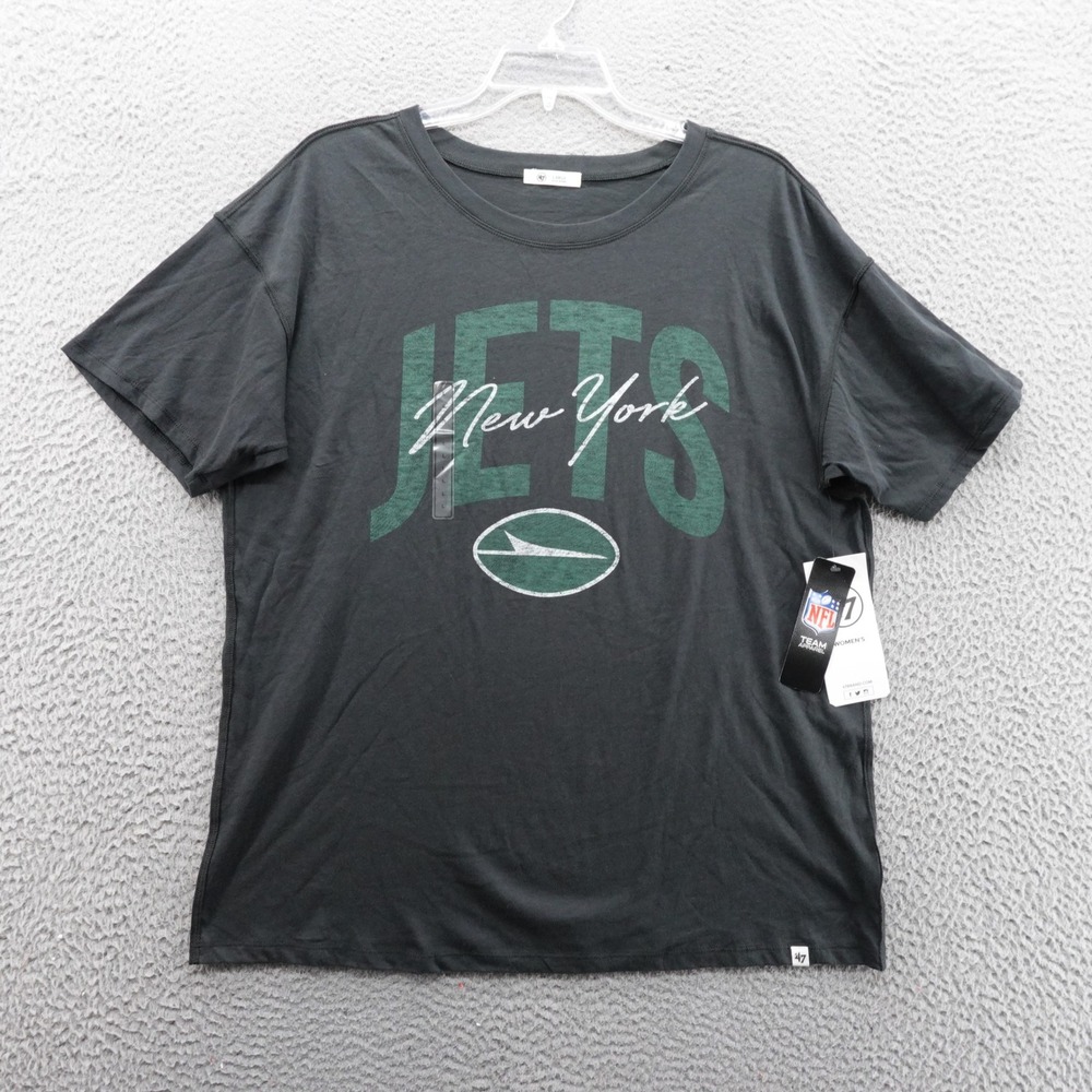 47 Brand‎ New York Jets NFL Short Sleeve TShirt Womens Large Gray Football NWT